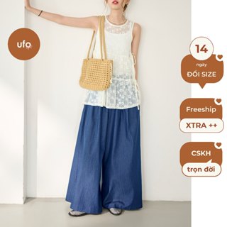 Quần suông cotton giả jeans ống siêu rộng - wide-leg Japa Pants - by U.found