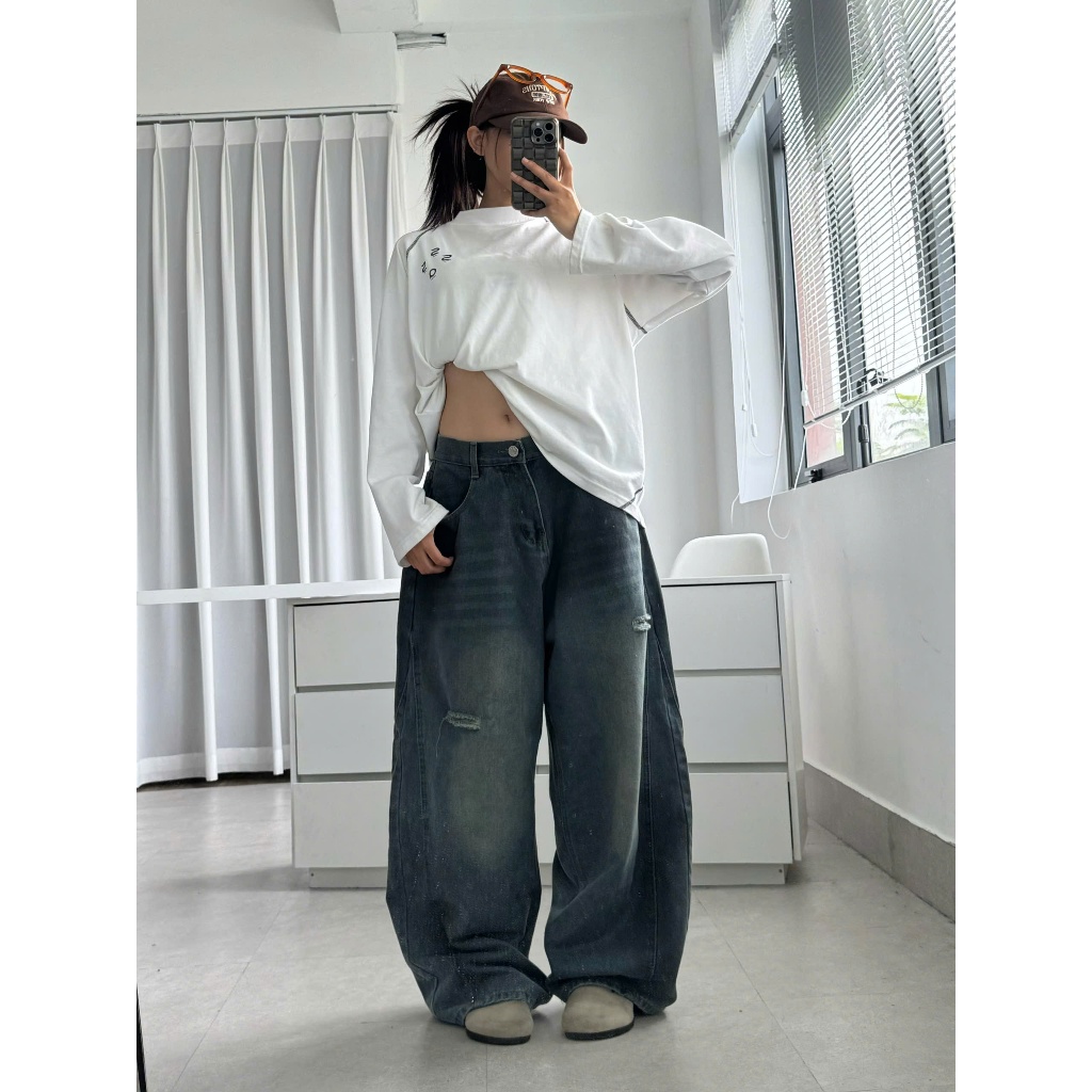Quần Jeans Dài Ống Rộng Thụng Wash Form Unisex Tôn Dáng Nam Nữ Nhiều Màu_SSSTore.Aesthetic | BigBuy360 - bigbuy360.vn
