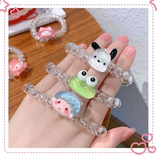 🌸Qiann99🌸Dây Cột Tóc Co Giãn Hình Hello Kitty / Ếch Dễ Thương Cho Nữ