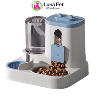 Bát đựng thức ăn nước uổng tự động cho chó mèo Luna Pet BA16- Bát ăn đôi cho thú cưng