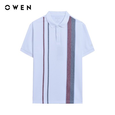 Owen - Áo polo Bodyfit APV253607 màu Trắng chất liệu CVC Spandex