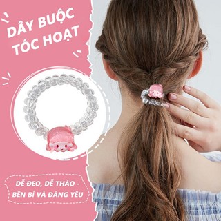 🌸Qiann99🌸Dây Cột Tóc Co Giãn Hình Hello Kitty / Ếch Dễ Thương Cho Nữ