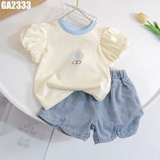  Set Bộ Đồ Bé Gái Áo Lưới Ren Và Quần Short Jean 1-8 Tuổi MINTSCLOSET Quảng Châu - GA2329 