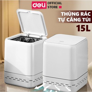 Thùng rác tự động căng túi rác 15L DELIxVUSIGN thiết kế dáng hộp vuông tiết kiệm không gian, tối ưu nhà cửa