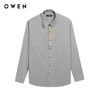 Owen - Áo sơ mi dài tay Slim Fit AS250095D màu Nâu chất liệu Bamboo poly