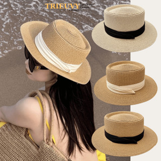 Nón Cói Nữ Đi Biển Gaucho Dây Ruy Băng, Mũ Cối Rộng Vành Chống Nắng Sang Chảnh Vintage NCLG02 - TRIEUVY
