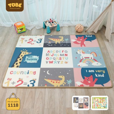 Thảm xốp cho bé ngồi chơi và trải giường TOBÉ Silicone XPE chống trượt dễ vệ sinh 1118