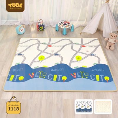 Thảm xốp gấp gọn 2 mặt TOBÉ kích thước 180x200x1.5 chất liệu XPE phủ Silicone chống trượt 1117