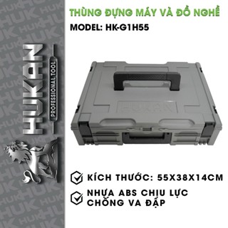 Hộp nhựa ABS HUKAN đựng máy khoan, siết bulong pin, phụ kiện và đồ nghề, Nhựa ABS chống va đập