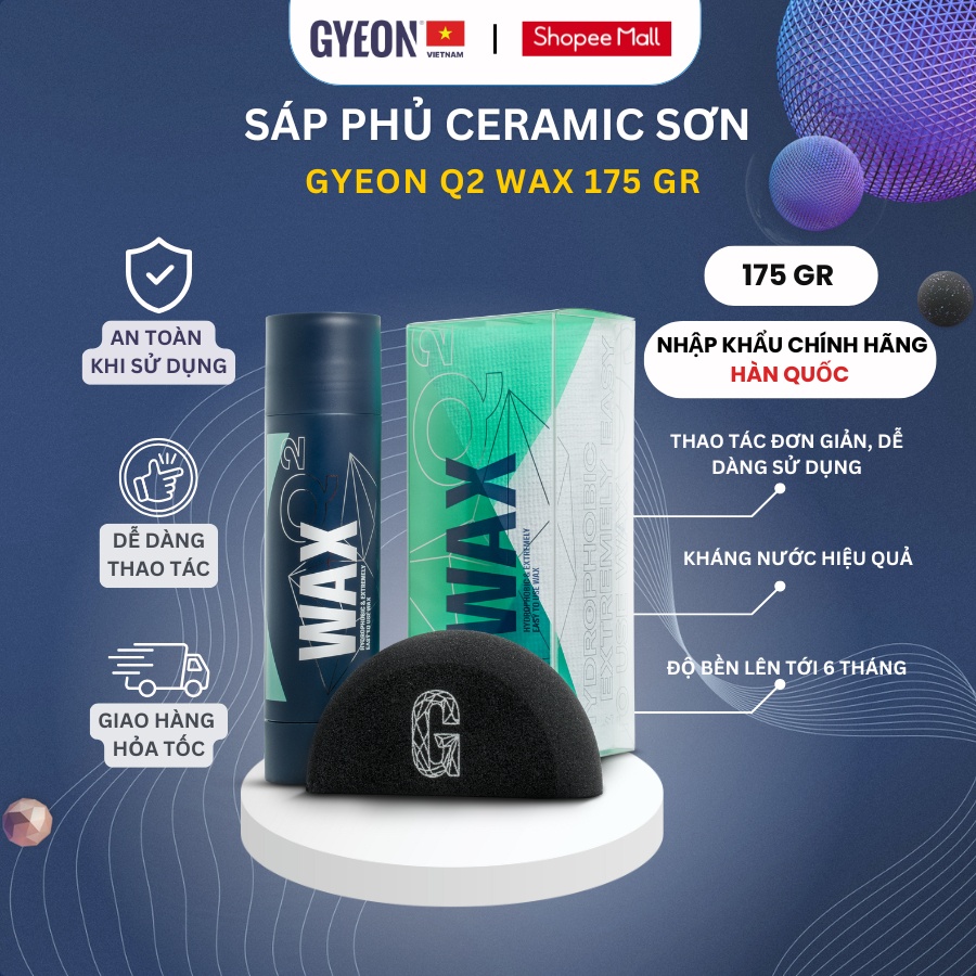 Sáp phủ bóng sơn GYEON Q2 WAX 175 gr