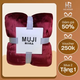  Chăn Tuyết Nhung Muji Lông Thỏ Cao Cấp Siêu Mềm Mịn Kích Thước 2Mx2M3 HGHOME   HÀNG NHẬP KHẨU   