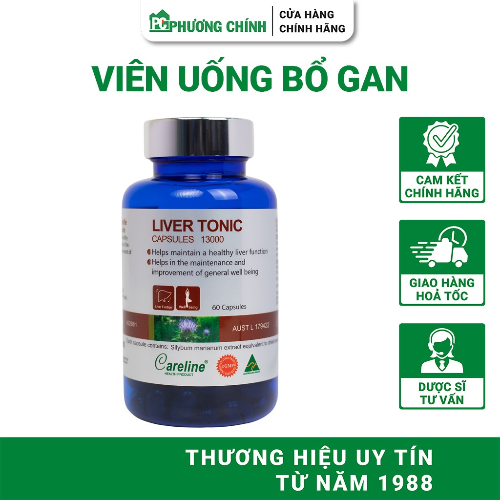 Viên Uống Bổ Gan Careline Liver Tonic Hỗ Trợ Tăng Cường Chức Năng Gan 60 Viên/Hộp