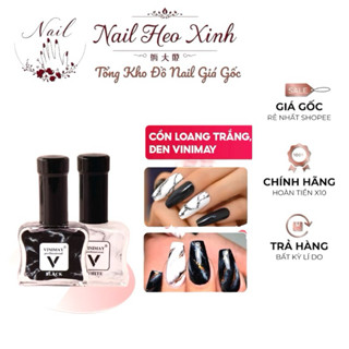  Cồn loang trắng đen Vinimay chính hãng - loang cồn trang trí móng tay nghệ thuật 15ml  lẻ 1 chai  