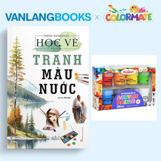 Sách - Học Vẽ Tranh Màu Nước + Hộp 8 Màu Vẽ Acrylic 20ml - VLBxCLM