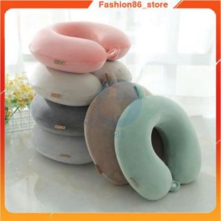 Gối chữ U đỡ cổ cao su non dáng tròn, gối ngủ văn phòng dùng khi đi xe ô tô máy bay du lịch nhiều màu sắc