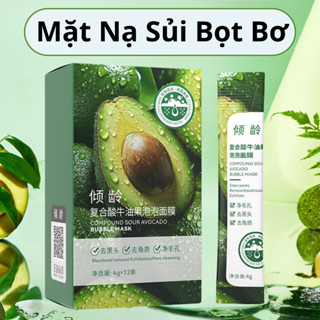 Mặt Nạ Sủi Bọt Chiết Xuất Bơ Thải Độc Trắng Da Ngằn Ngừa Dầu Nhờn Mụn Đầu Đen Hiệu Quả Hộp 10 Gói