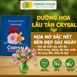Dưỡng Hoa Lâu Tàn GreenHome, Chrysal, Gói 5gr, Phân Bón Cho Hoa Cắt Cành, Lâu Tàn, Không Bị Hôi Nước