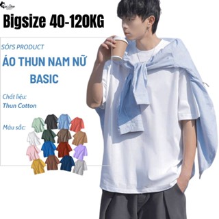 40-115kg Áo thun nam nữ cổ tròn Sói Store bigsize vải thun TC co giãn, dày dặn, form rộng