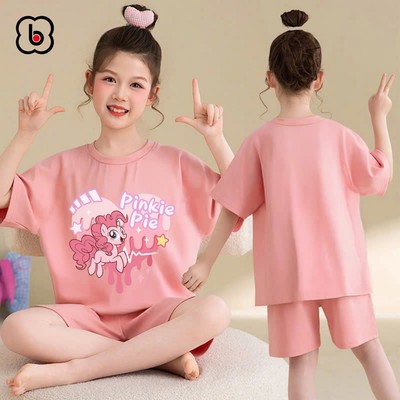 Đồ bộ bé gái BabyloveGO set quần áo ngắn tay trẻ em Pony siêu xinh cho bé 1-10 tuổi