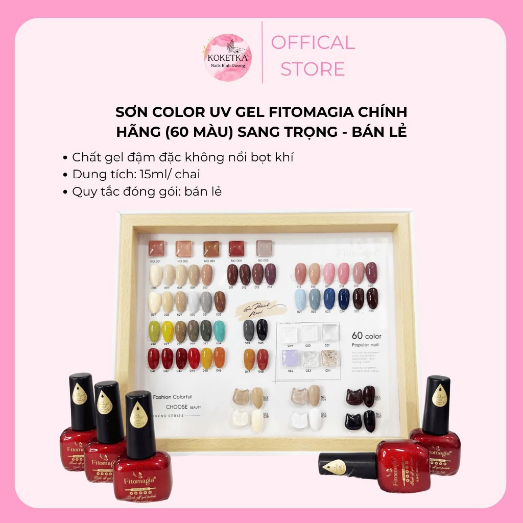 [BÁN LẺ] Sơn Gel Móng Tay 60 Màu  Fitomagia  Màu Đẹp, Chất Gel Bền Chính Hãng