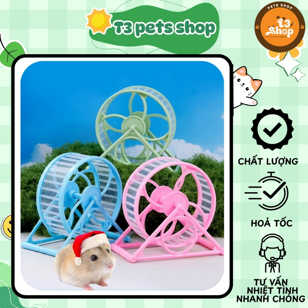 đồ chơi wheel tesoro 12cm dành cho hamster -  T3 PETS SHOP