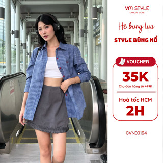Chân váy ngắn coquette phối bèo VMSTYLE Chân váy chữ a CVN00194