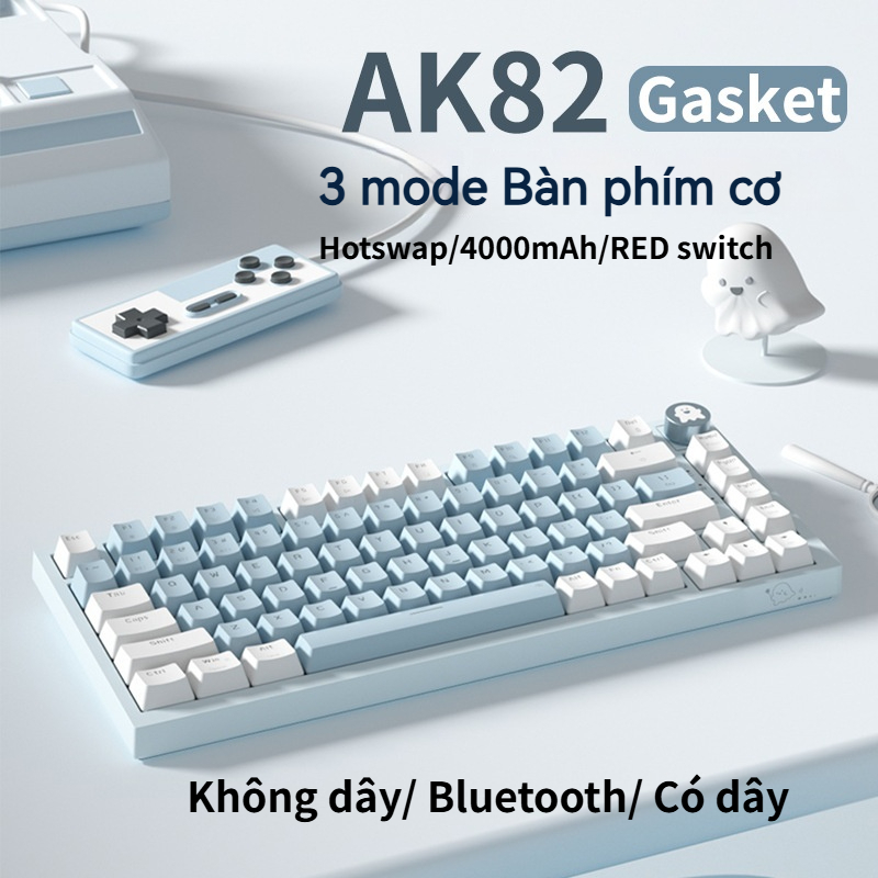 Bàn phím cơ gaming AK82 Không dây 2.4G/Bluetooth/có dây 87 phím 3 mode Hot-swap pin 5000mAh LED RGB cho máy tính/laptop | BigBuy360 - bigbuy360.vn
