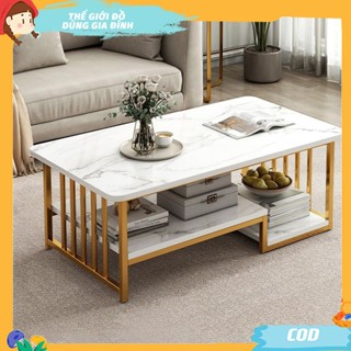 Bàn Trà Phòng Khách Bàn sofa Mặt Gỗ MDF Góc Bo Tròn Họa Tiết Vân Đá Decor Bắc Âu Sang TrọngCao Cấp