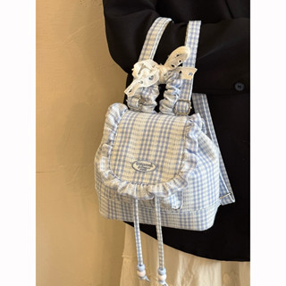 Balo Nữ Mini Caro Phối Ren Phong Cách Hàn Quốc 2025 - GOÛT DE JUN