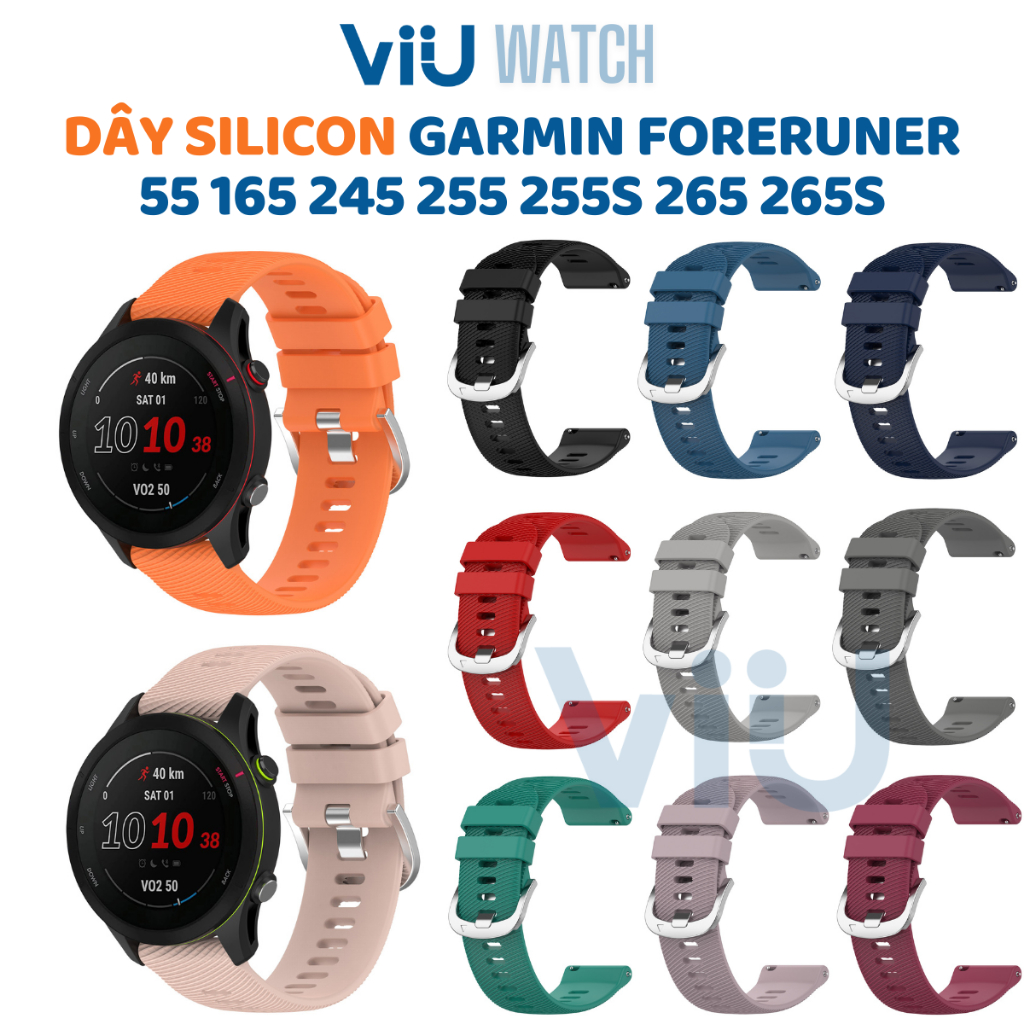 Dây Cao Su Silicon Thay Thế Cho Garmin Forerunner 55 165 245 255 255s 265 265s ViiU Ds07