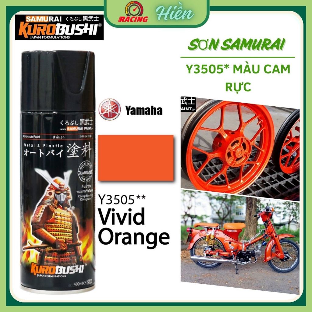 Sơn Xịt Samurai Màu Cam Rực - Mã Y3505