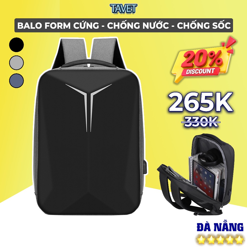 Balo Chống Nước Form Cứng Chống Sốc Đựng Laptop 15.6 Inch Nam Nữ Thời Trang Đi Học Du Lịch BLM11