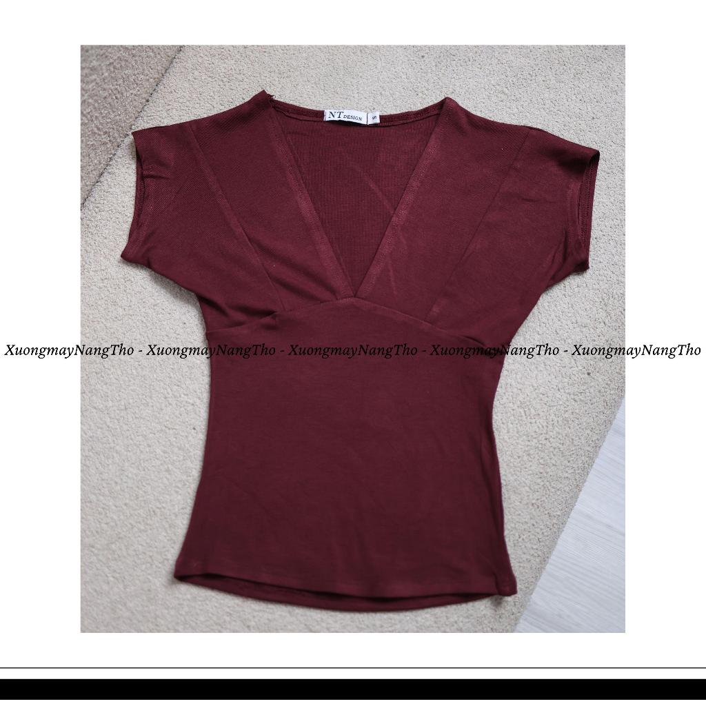 725 Áo Ôm Body Trendy Cổ Tym Tay Hến Chất Thun Cotton Co Giãn | BigBuy360 - bigbuy360.vn