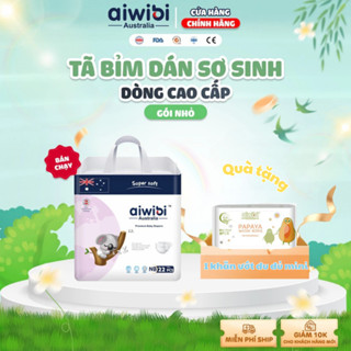 Tã/Bỉm cho trẻ sơ sinh cao cấp siêu thấm hút, chống tràn AIWIBI - gói New Born 22 miếng