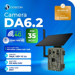  Camera 4G DA6.2 DOSCOM Sử Dụng Pin Năng Lượng Mặt Trời Giám Sát An Ninh 360 Độ Quay Đêm Có Màu 