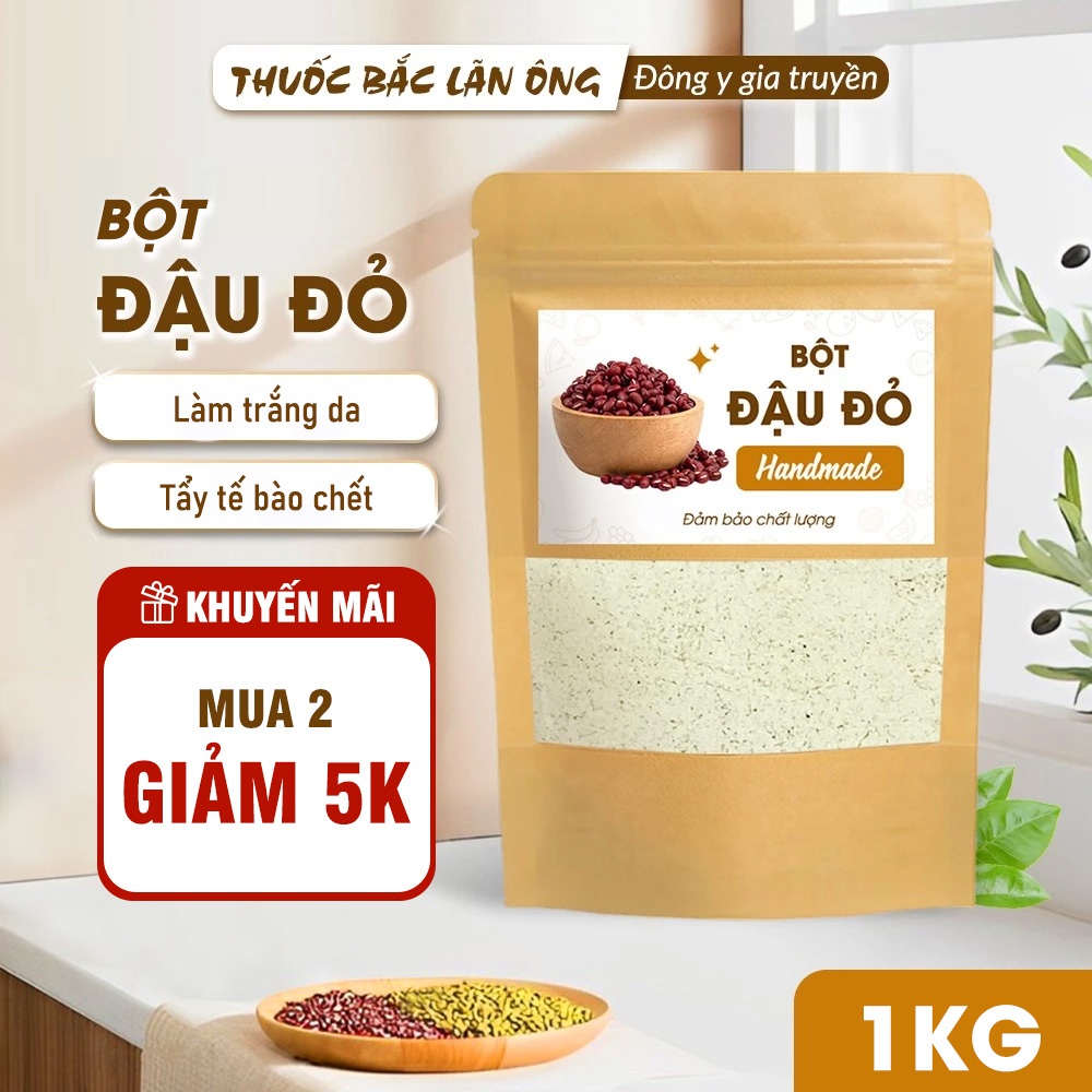 Bột Đậu Đỏ 1kg (Đã Rang Thơm, Nghiền Mịn)