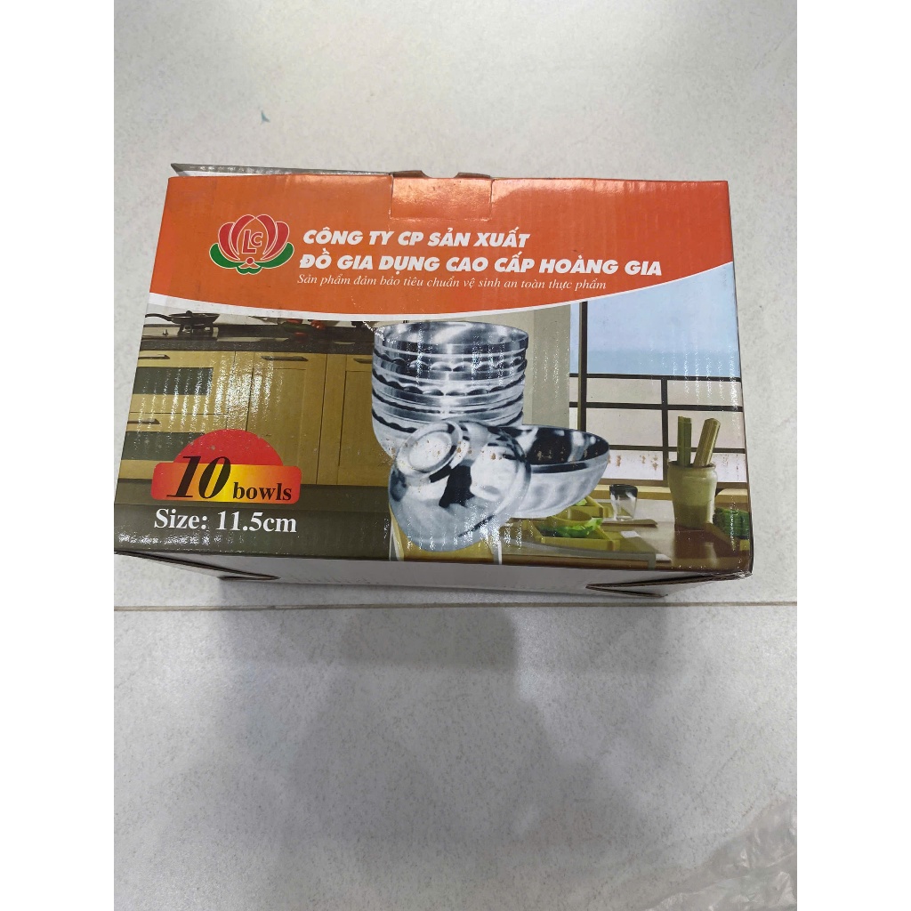 Bộ 10 chén bát cơm inox 304 2 lớp cách nhiệt LOẠI 11.5CM Mẫu xoắn Hoàng Gia