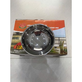 Bộ 10 chén bát cơm inox 304 2 lớp cách nhiệt LOẠI 11.5CM Mẫu xoắn Hoàng Gia
