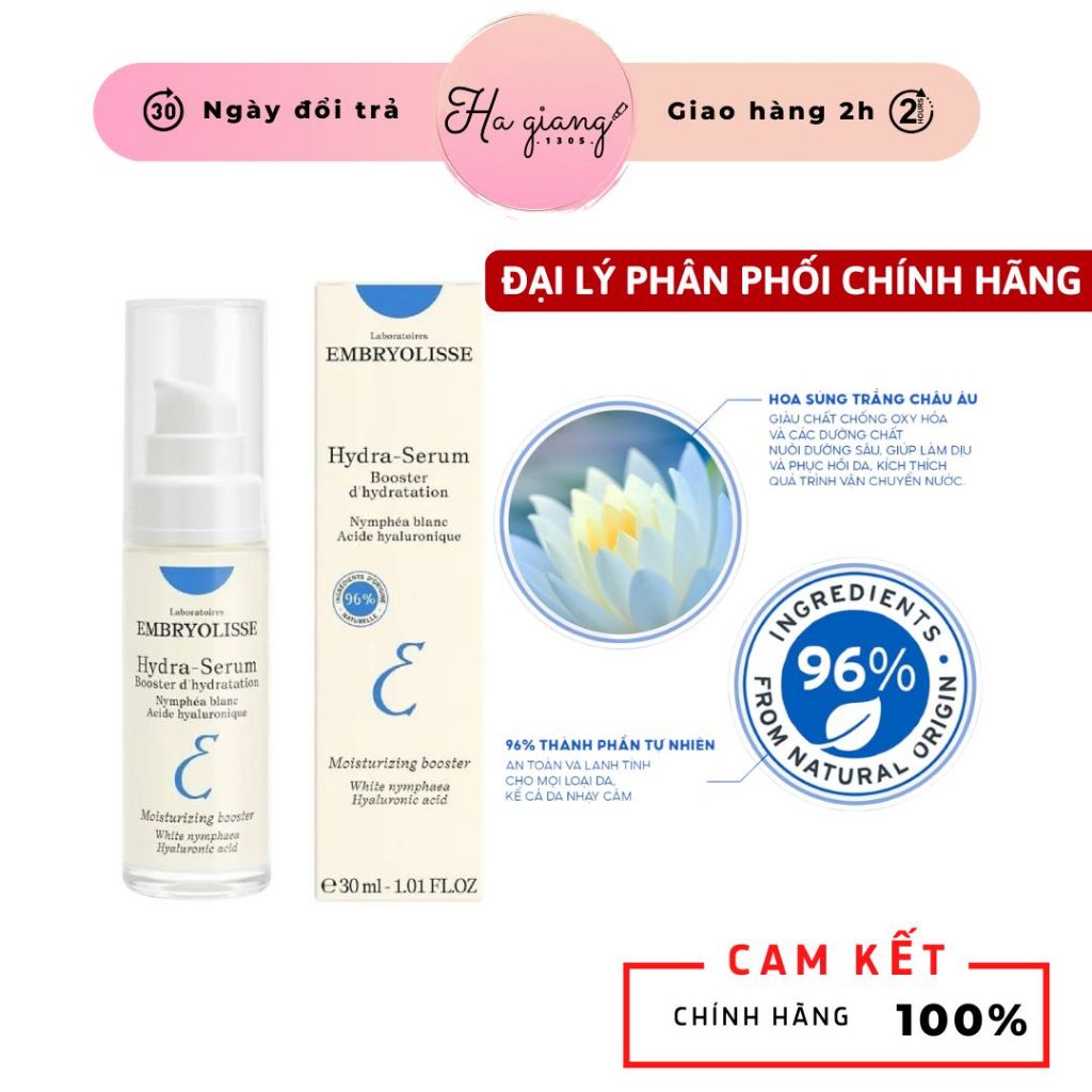 Serum Tinh Chất Dưỡng Ẩm Đa Tầng Embryolisse Hydra Serum 30ml, Serum Embryolisse Hydra 30ml