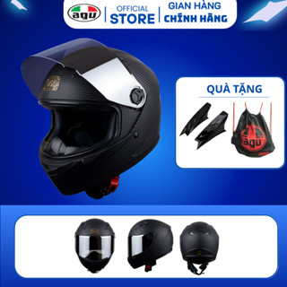 Mũ bảo hiểm Fullface AGU A138 Carbon, hàng chính hãng, bảo hành 12 tháng - Tặng kèm túi rút
