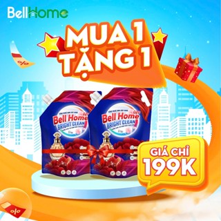 [ combo 2 túi ] Nước giặt xả sinh học Bellhome 3kg giặt sạch, bền màu lưu hương, không nhăn