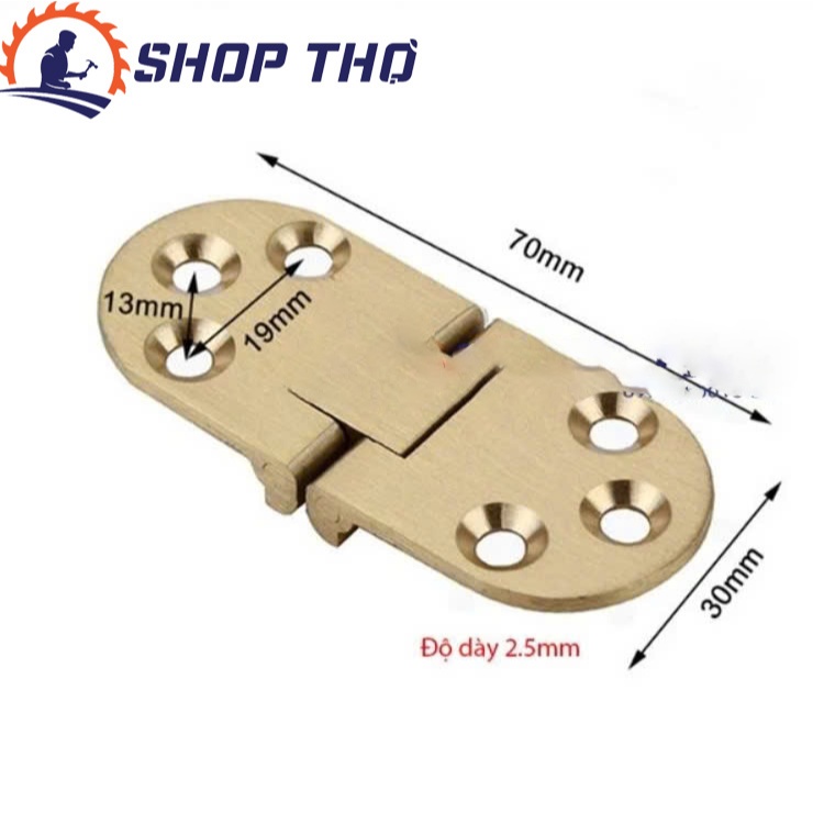 Bản lề nối cánh, bản lề bán nguyệt  đồng thau 70x30 (2 cái )
