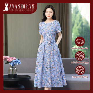 Đầm Cotton Và Lanh Quý Phái Nữ Dài Mùa Hè 2024 VH100 - Hàng Quảng Châu Cao Cấp