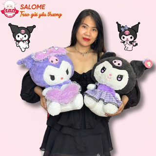 Gấu bông kuromi tím mặc váy dễ thương SALOME, Thú nhồi bông hoạt hình kuromi ôm ngủ quà tặng cho bé