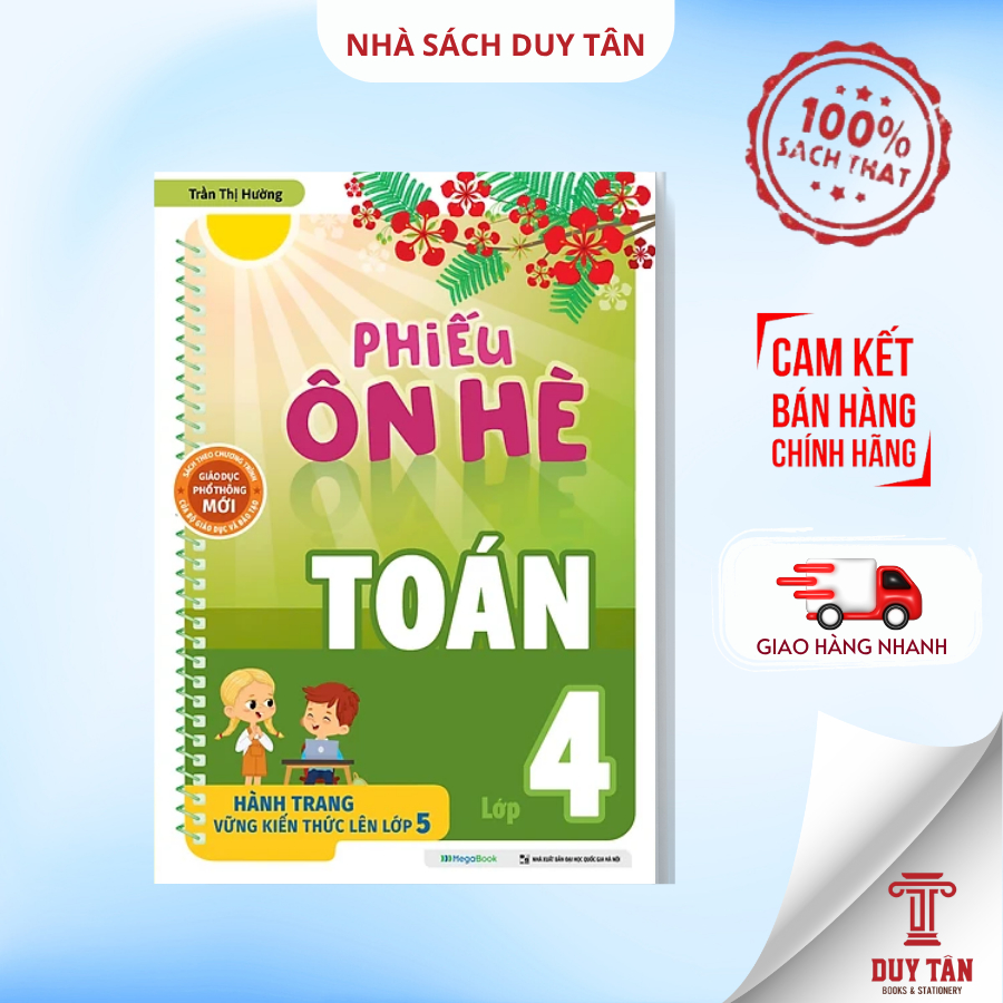 Sách - Phiếu ôn hè Toán lớp 4 - Megabook