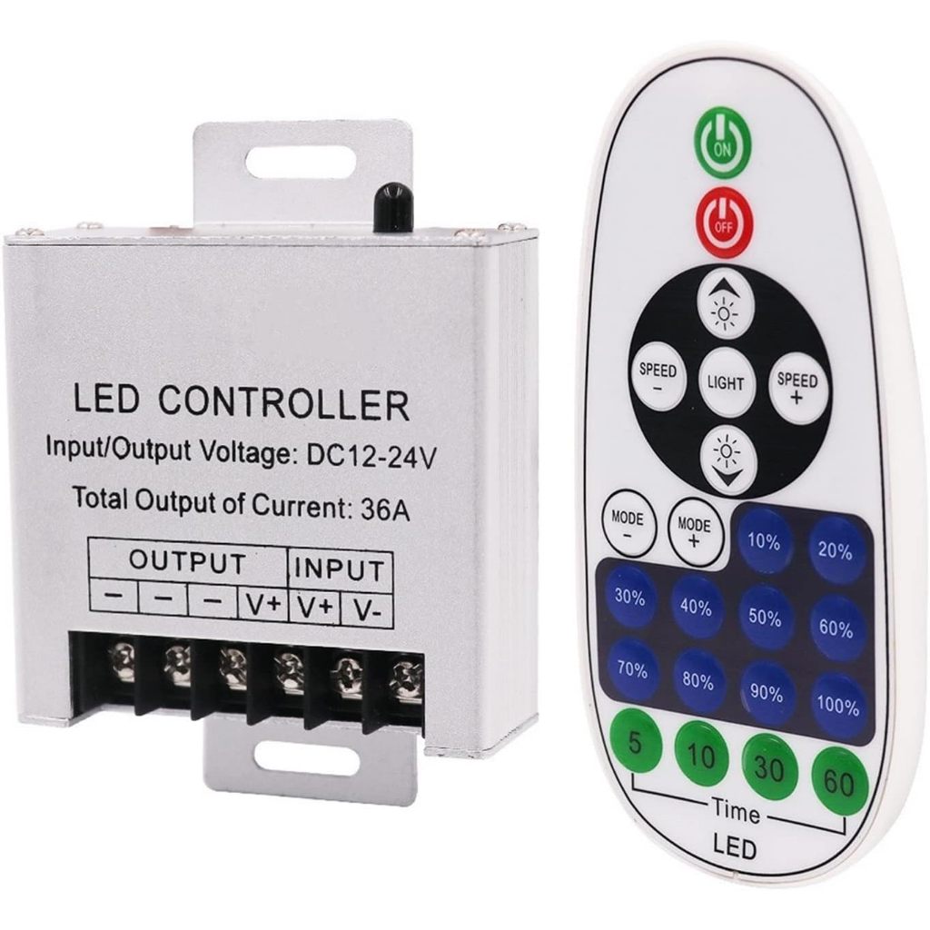 Bộ điều khiển led đơn sắc 12v 12A  (RF), 12V 36A  23key điều khiển từ xa IR