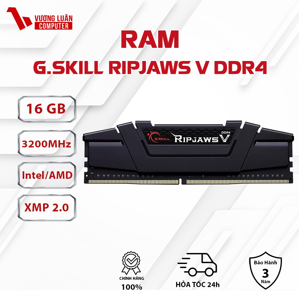 Ram máy tính Gskill Ripjaws V 16GVK DDR4 3200 MHz Chính Hãng FullVAT