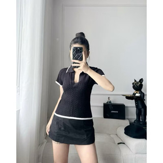 Áo len cổ V