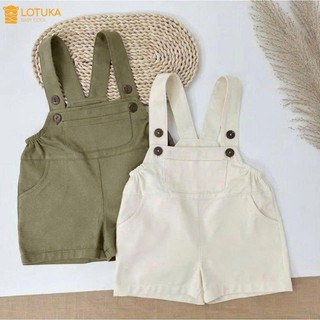 Quần Yếm Kaki Mềm Có Túi LOTUKA Cho Bé, Quần Yếm Cộc Cho Bé, Áo Hè, Quần Áo Trẻ Em Mùa Hè Size 3-12kg