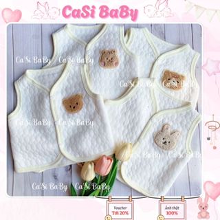 Áo Gile  Xô Muslin Trần Chám 3 Lớp Phong Cách Hàn Quốc Cho Bé Trai Bé Gái Sơ Sinh CaSi BaBy